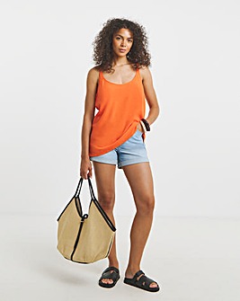 Orange Sleeveless Scoop Neck Cami