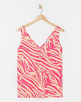 Simply Be Orange Print V Neck Vest