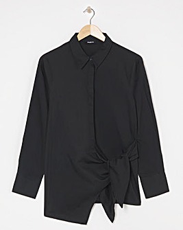 Poplin Knot Front Shirt