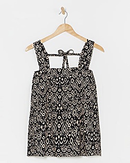 Simply Be Mono Print Viscose Beaded Strappy Cami