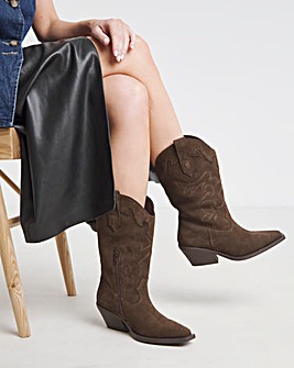 Hydra Embroidered Leather Western Boots Extra Wide EEE Fit Standard Calf