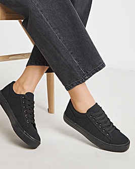 Ryder Lace Up Canvas Trainer Wide E Fit