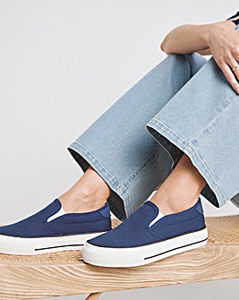 Cali Slip On Canvas Trainer Extra Wide EEE Fit