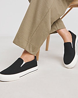 Cali Slip On Canvas Trainer Wide E Fit