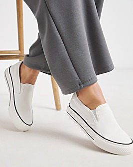 Cali Slip On Canvas Trainer Wide E Fit