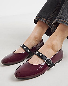 Optimism Studded Mary Jane Ballerina Shoes Wide E Fit