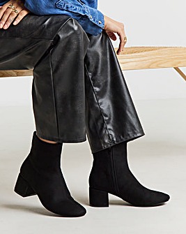 Anastasia Low Block Heel Ankle Boots - Extra Wide Fit (EEE)