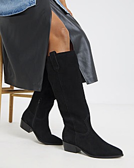 Glacier Over The Knee Suede Western Boots - Wide Fit (E) & Curvy Calf
