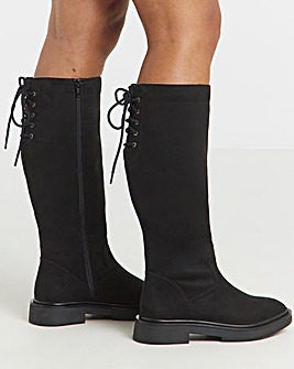 Rome Lace Up Back Riding Boots Wide E Fit Curvy Calf