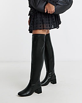 Amina Over The Knee Stretch Boots - Wide Fit (E) & Super Curvy Calf