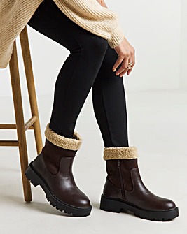 Florence Borg Lined Two Way Ankle Boots - Wide Fit (E)