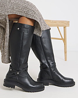 Veronica Knee High Wrap Detail Boots Wide E Fit Super Curvy Calf