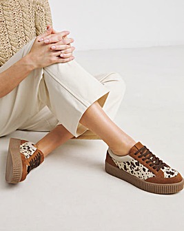 Beth Leather Chunky Lace Up Trainer Extra Wide EEE Fit