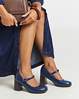 Elodie Vintage Mary Jane Platform Court Shoes - Wide Fit (E)