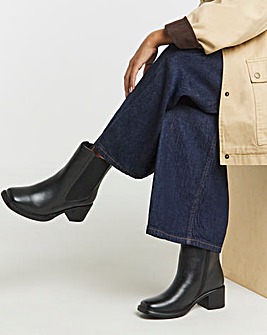 Lady Block Heel Chelsea Boots Extra Wide EEE Fit