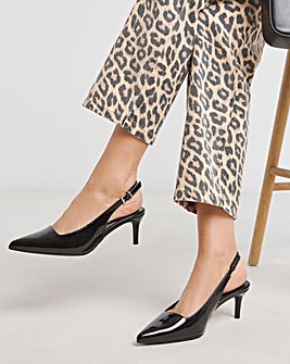 Aspen Pointed Toe Slingback Shoes Wide E Fit