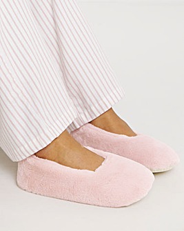 Brandy Fluffy Ballerina Slippers - Wide Fit (E)