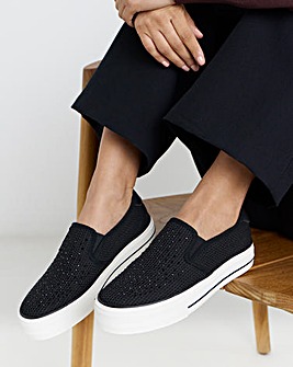 Cali Slip On Canvas Trainer - Extra Wide Fit (EEE)