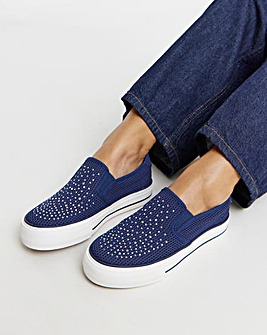 Cali Slip On Canvas Trainer - Extra Wide Fit (EEE)