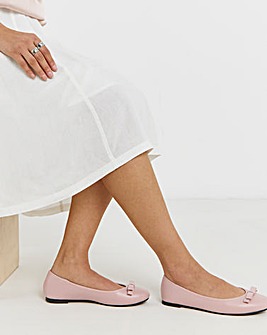 Abundance Classic Bow Ballerina Shoes - Wide Fit (E)