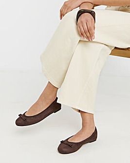 Abundance Classic Bow Ballerina Shoes - Extra Wide Fit (EEE)