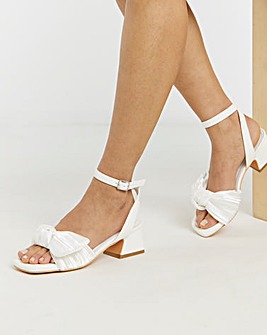 May Side Bow Low Block Heel Sandals - Wide Fit (E)