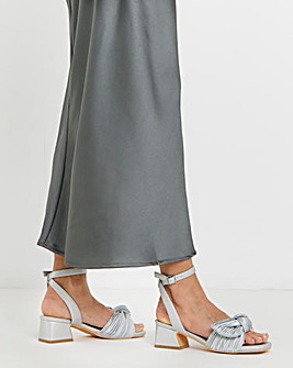 May Side Bow Low Block Heel Sandals - Wide Fit (E)