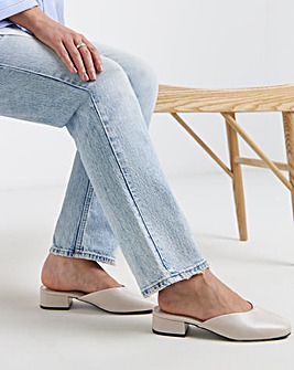 Lisa Low Block Heel Mules - Wide Fit (E)