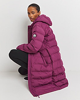 Snowdonia Pink Showerproof Long Padded Jacket