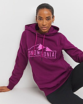 Snowdonia Black Graphic Over Head Hoodie