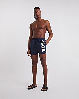 BOSS Octopus Navy Bold Logo Swimshort