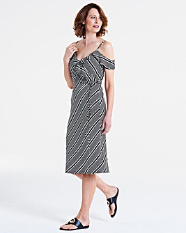 Oasis Monroe Stripe Wrap Dress