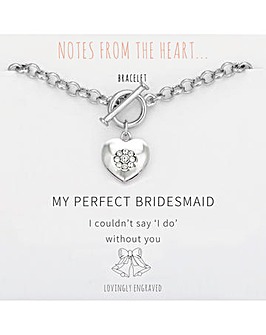 My Perfect Bridesmaid Heart Bracelet
