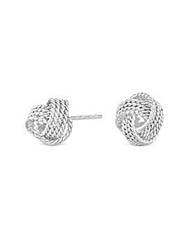 Simply Silver Sterling Silver 925 Mesh Knot 4mm Stud Earrings