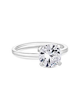 Simply Silver Sterling Silver 925 Cubic Zirconia Solitaire Ring