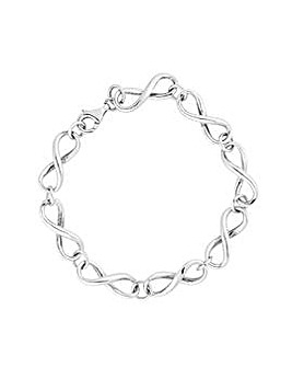 Simply Silver Sterling Silver 925 Infinity Link Bracelet