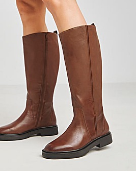 Andy Leather Stretch Seam Knee High Boots Extra Wide EEE Fit Super Curvy Calf