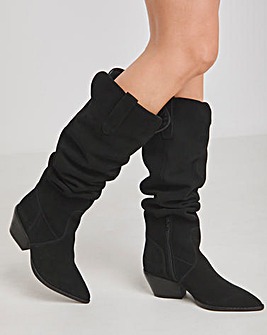 Kairo Suede Over the Knee Multi Wear Western Boots Wide E Fit Super Curvy Calf