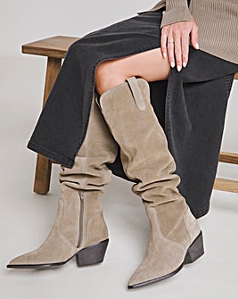 Kairo Suede Multi Wear Western Boots Extra Wide EEE Fit Super Curvy Calf