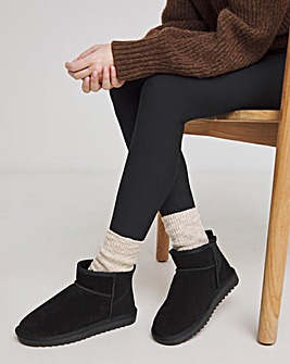 Renna Suede Low Cut Warm Lined Snug Boots Wide E Fit