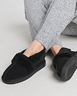 Alora Suede Warm Lined Full Back Slipper Extra Wide EEE Fit