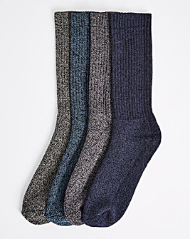 Pack of 4 Heavyweight Twist Boot Socks