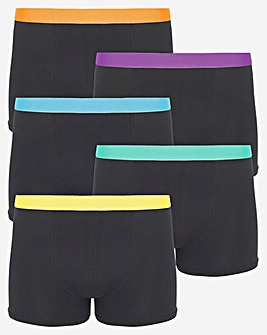 Pack Of 5 Contrast Waistband Hipsters