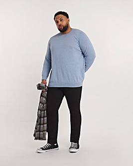 Blue Marl Knitted Crew Neck Jumper
