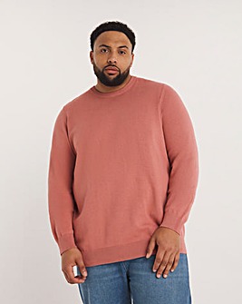Pink Knitted Crew Neck Jumper