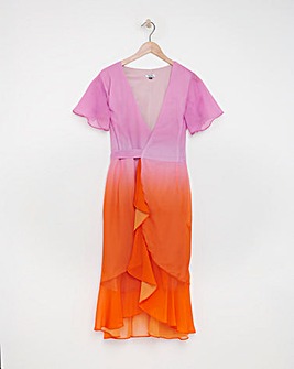 Chi Chi London Ombre Wrap Midi Dress