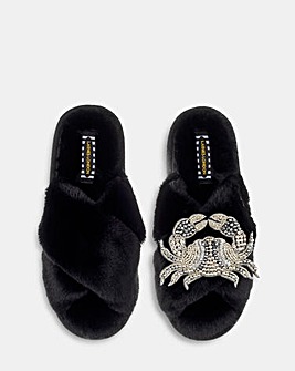Laines London Silver Crab Slippers