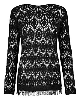Fringe Pointelle Jumper