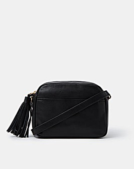 Accessorize Tassel Leather Crossbody Bag