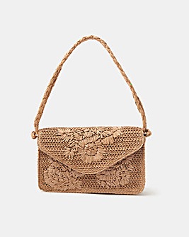 Accessorize Floral Raffia Shoulder Bag
